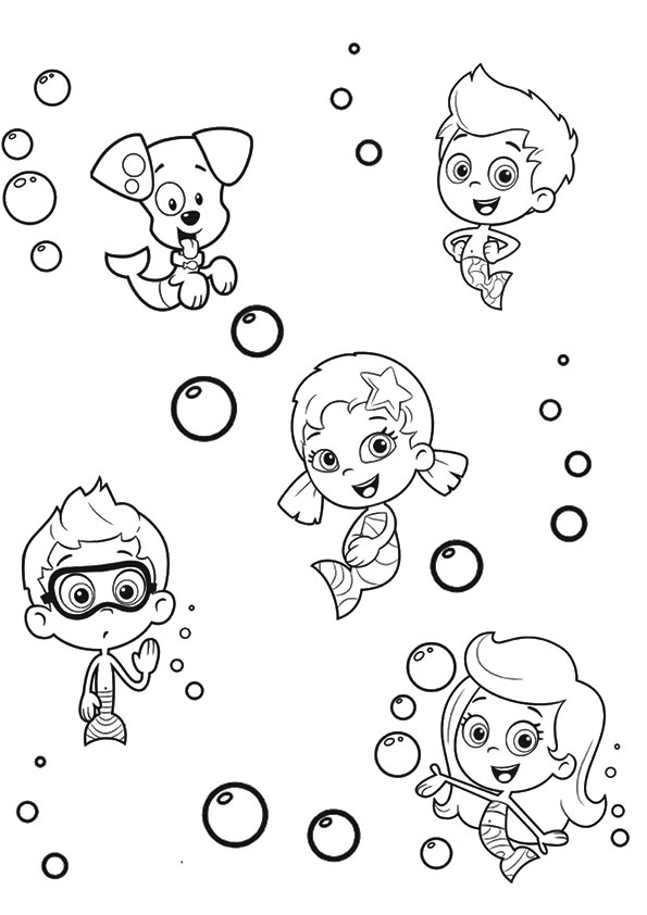 Plansa de colorat cu Bubble Guppies 92 97